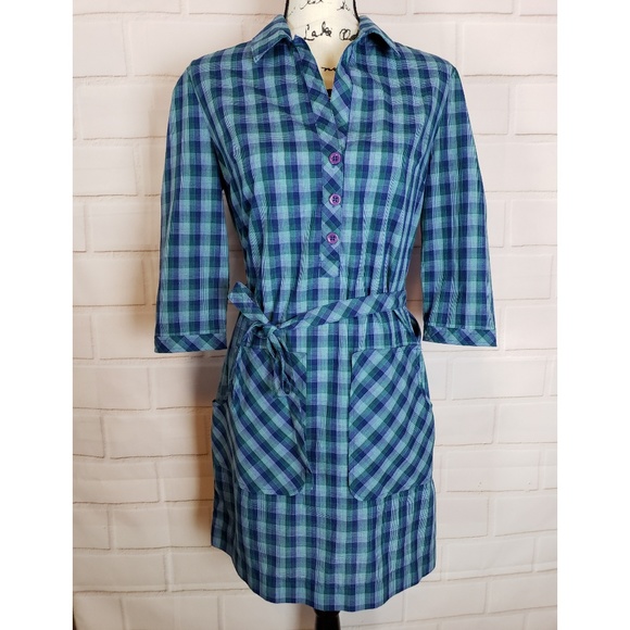 Brooklyn Industries Dresses & Skirts - Brooklyn Industries Plaid Button Front Shirt Dress